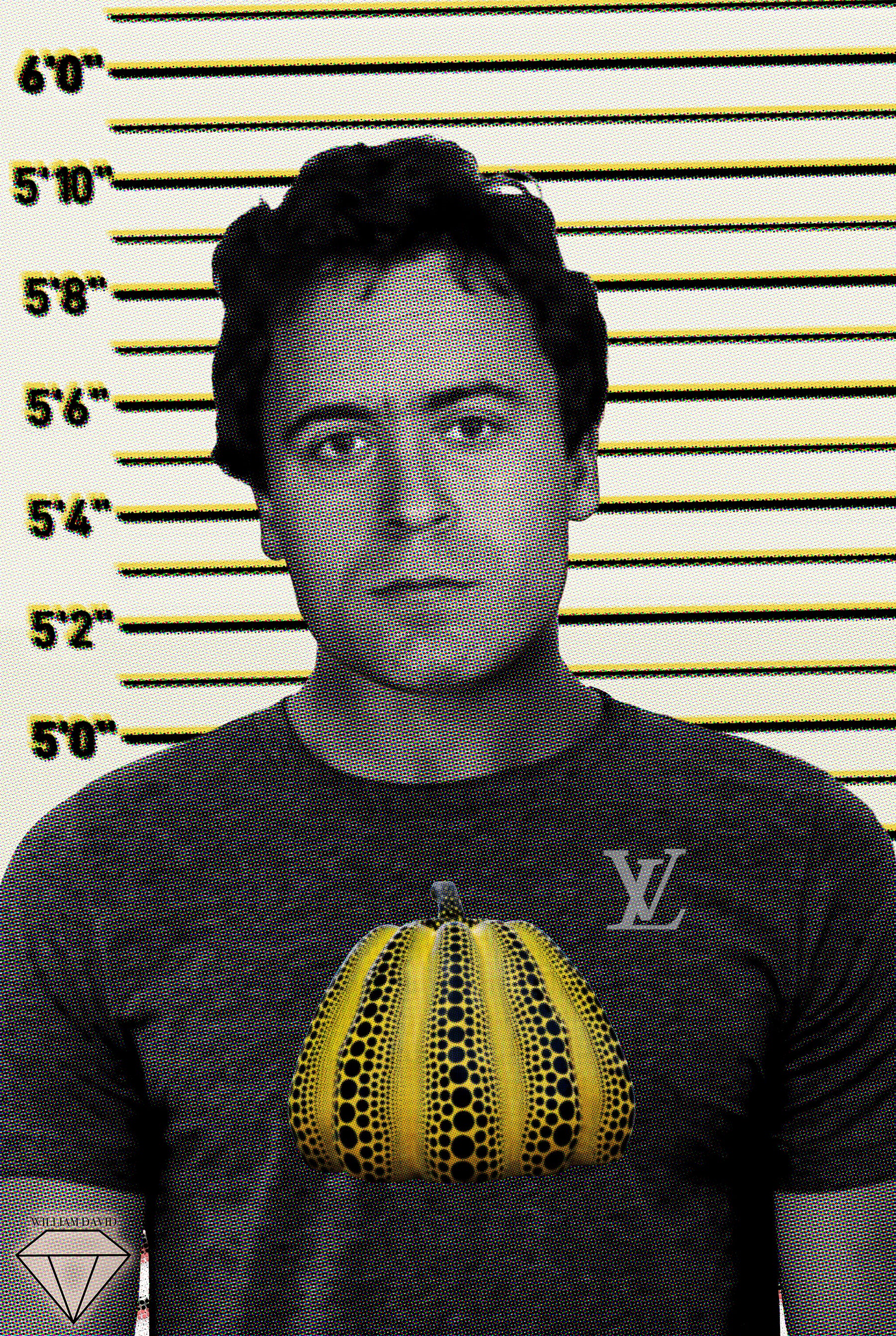 William David Art - Ted Bundy Mugshot wearing Louie Vuitton 